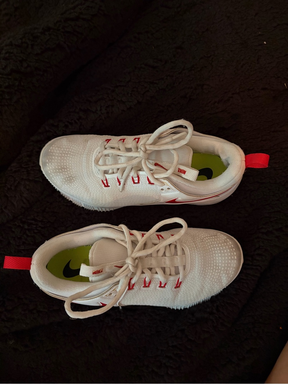 Nike White Athletic Shoes with Red Swoosh - Picture 4 of 6